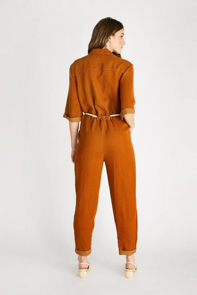 Amelia Flight Suit in Burnt Turmeric