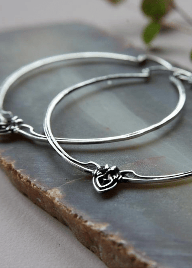 Amorette Hoop Earrings in SIlver