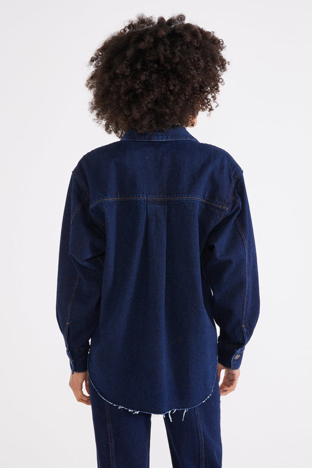 Anary Denim Shirt Jacket - Night Swim - Veneka-Sustainable-Ethical-Jackets-Etica Denim Drop Ship