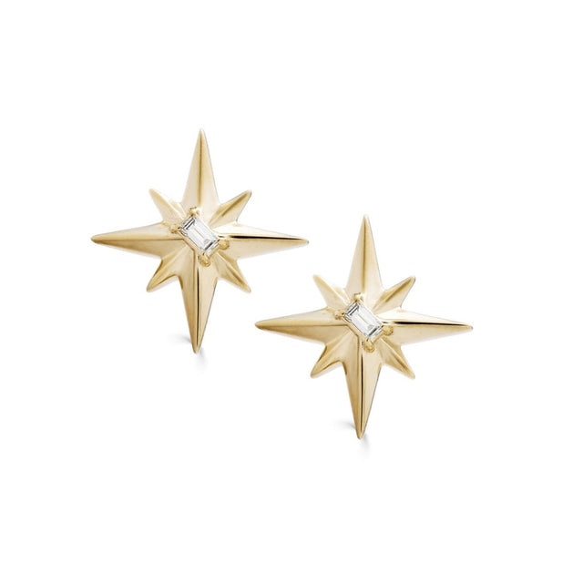 Aster Gold Sapphire Star Earrings