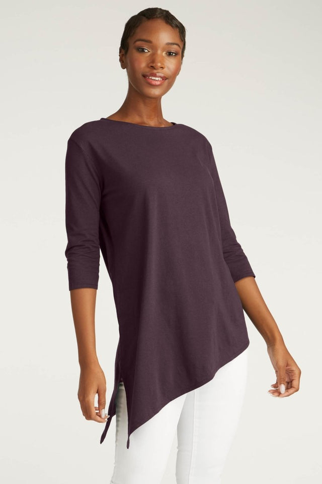 Asymmetrical Tunic in Plum