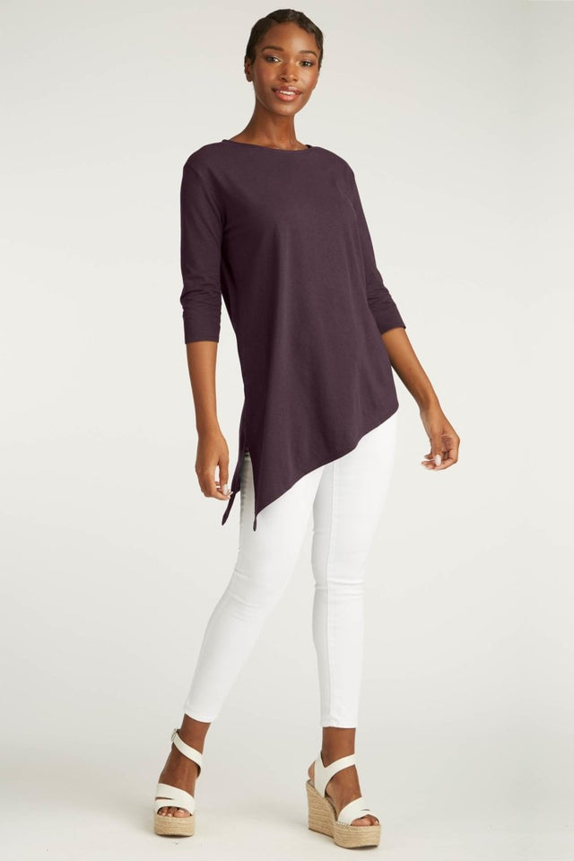 Asymmetrical Tunic in Plum