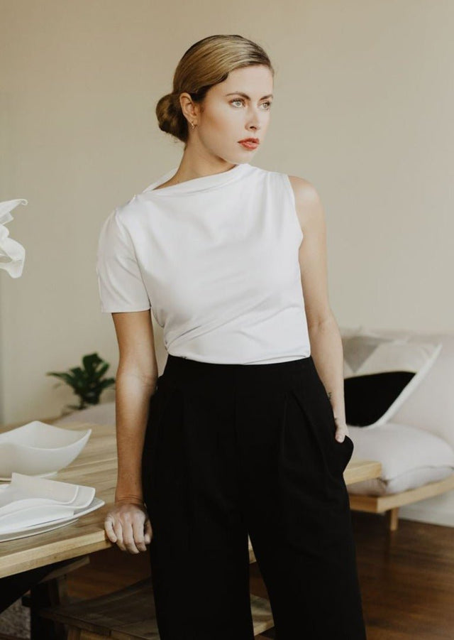 Ava Convertible Top in White - Veneka-Sustainable-Ethical-Tops-Sonderlier Drop Ship