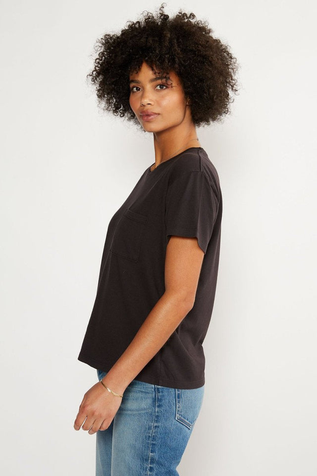 Avril Pocket Tee in Black Beauty - Veneka-Sustainable-Ethical-Tops-Etica Denim Drop Ship