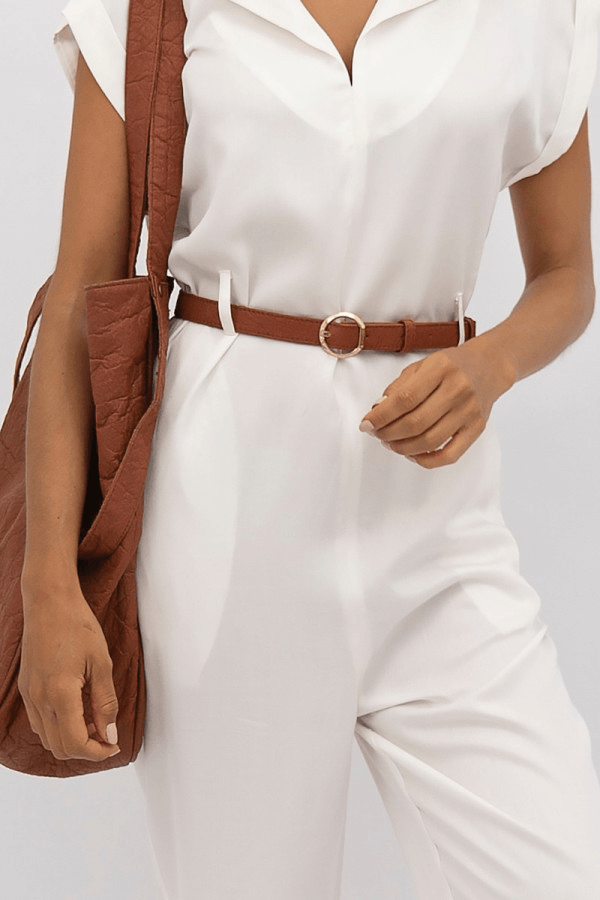 Berlin SXF Thin Belt in Canela - Veneka-Sustainable-Ethical-Bag-1 People Drop Ship