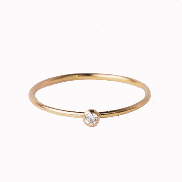 Bezel Ring in White - Veneka-Sustainable-Ethical-Jewelry-Elisha C 30 Drop Ship