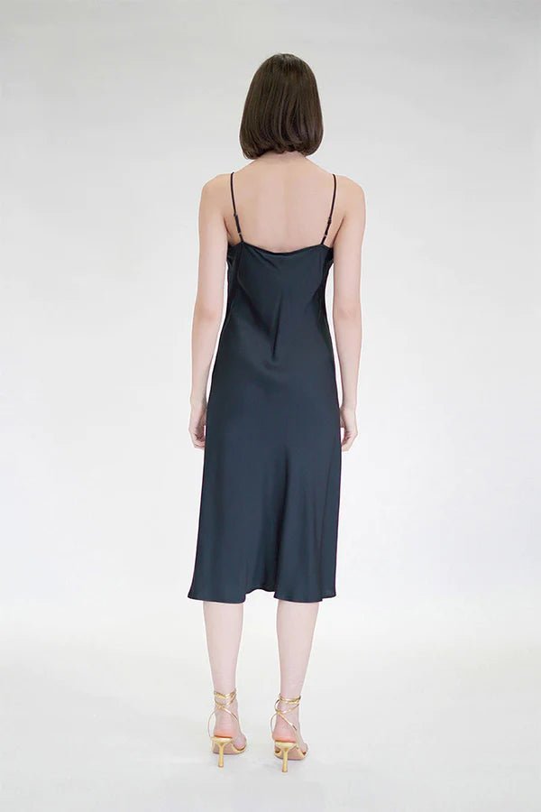 Bias Cut Slip Dress in Black - Veneka-Sustainable-Ethical-Dresses-Neu Nomads Drop Ship