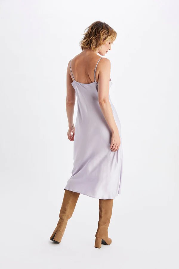 Bias Cut Slip Dress in Lavender - Veneka-Sustainable-Ethical-Dresses-Neu Nomads Drop Ship