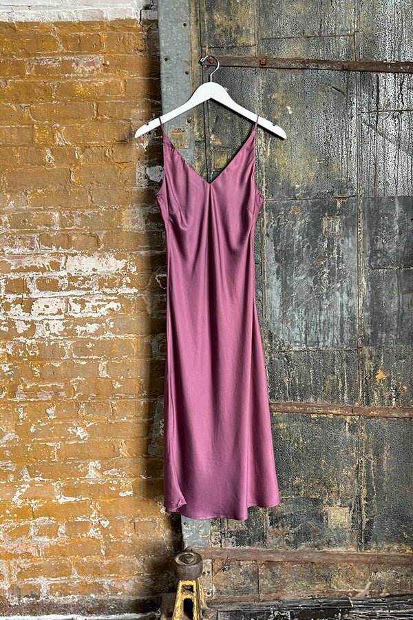 Bias Cut Slip Dress in Plum - Veneka-Sustainable-Ethical-Dresses-Neu Nomads Drop Ship