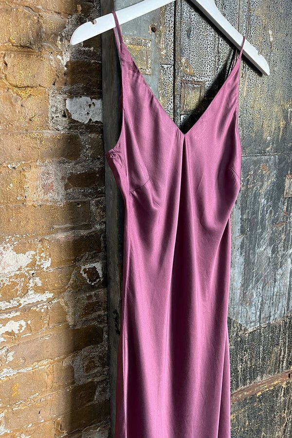 Bias Cut Slip Dress in Plum - Veneka-Sustainable-Ethical-Dresses-Neu Nomads Drop Ship