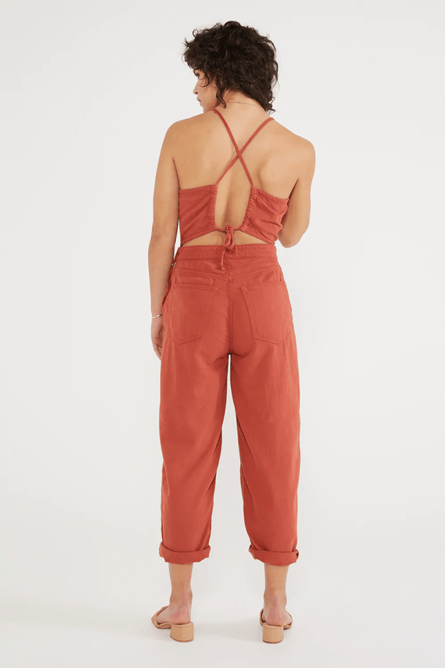 Birdie Halter Jumpsuit in Bossa Nova - Veneka-Sustainable-Ethical-Dresses-Etica Denim Drop Ship