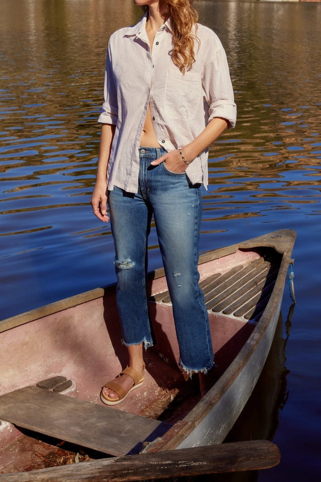 Brigitte Mid Rise Crop - Beach Break - Veneka-Sustainable-Ethical-Bottoms-Etica Denim Drop Ship