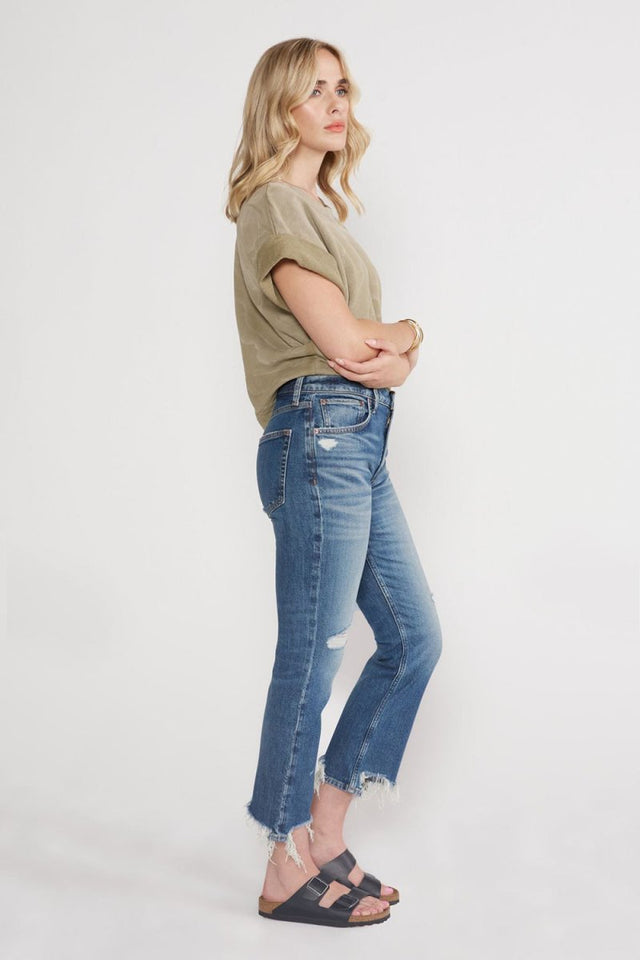 Brigitte Mid Rise Crop - Beach Break - Veneka-Sustainable-Ethical-Bottoms-Etica Denim Drop Ship