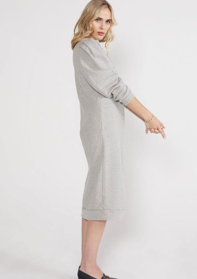 Brisa Knit Dress in Heather Grey - Veneka-Sustainable-Ethical-Dresses-Etica Denim Drop Ship