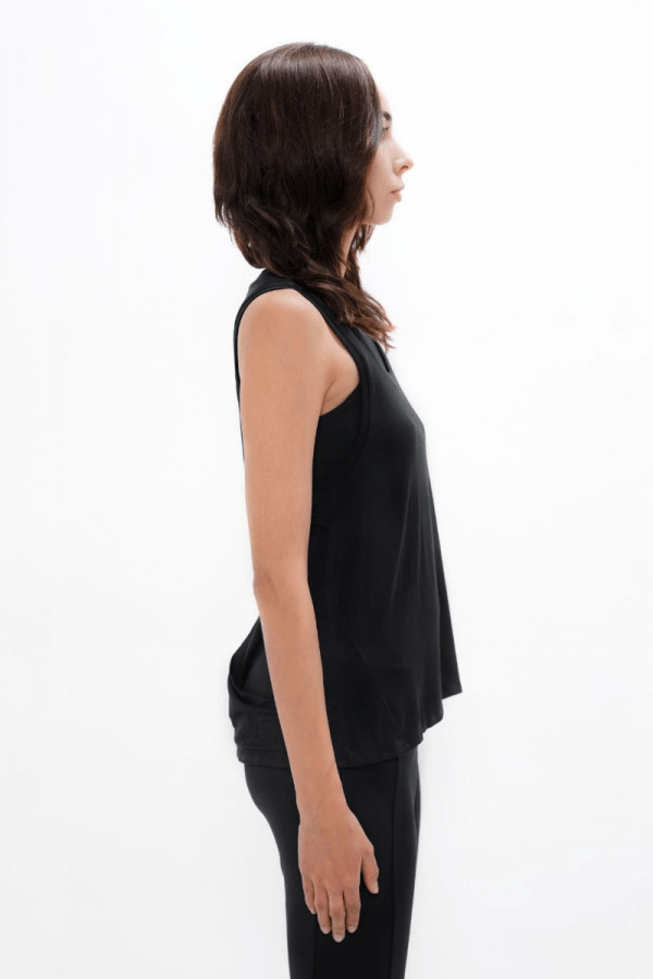 Brussels BRU Sports Tank Top in Black Sand - Veneka-Sustainable-Ethical-Tops-1 People Drop Ship