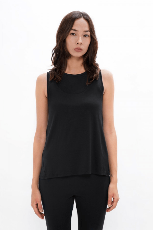 Brussels BRU Sports Tank Top in Black Sand - Veneka-Sustainable-Ethical-Tops-1 People Drop Ship