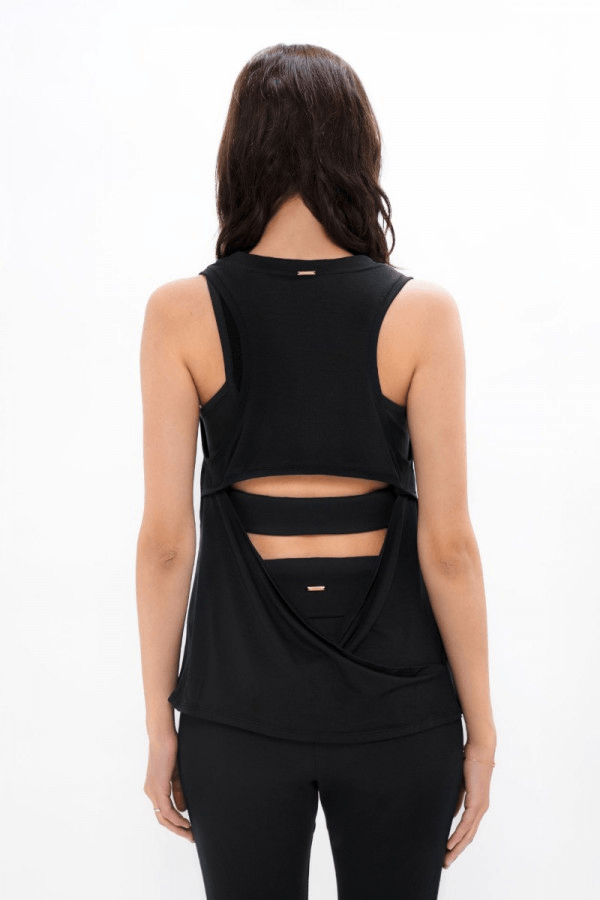 Brussels BRU Sports Tank Top in Black Sand - Veneka-Sustainable-Ethical-Tops-1 People Drop Ship