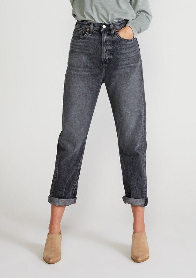 Bryce Pinch Waist Boyfriend in Granite Creek - Veneka-Sustainable-Ethical-Bottoms-Etica Denim Drop Ship