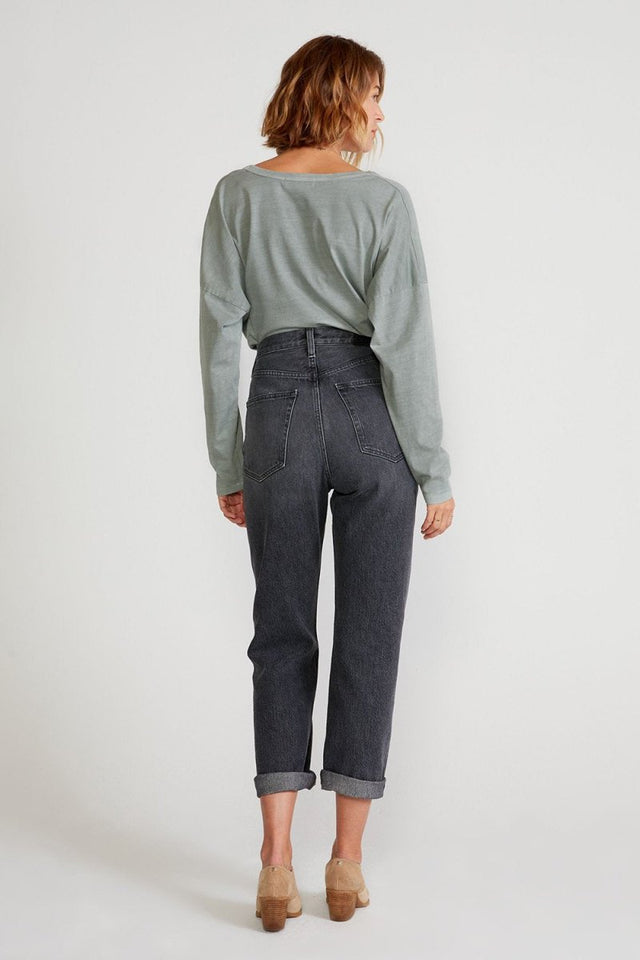 Bryce Pinch Waist Boyfriend in Granite Creek - Veneka-Sustainable-Ethical-Bottoms-Etica Denim Drop Ship