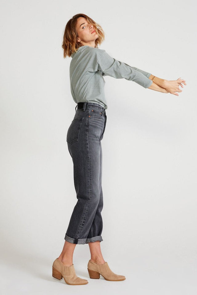Bryce Pinch Waist Boyfriend in Granite Creek - Veneka-Sustainable-Ethical-Bottoms-Etica Denim Drop Ship