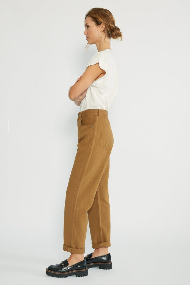 Bryce Pinch Waist Boyfriend in Tapenade - Veneka-Sustainable-Ethical-Bottoms-Etica Denim Drop Ship