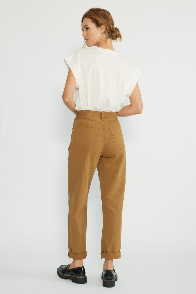 Bryce Pinch Waist Boyfriend in Tapenade - Veneka-Sustainable-Ethical-Bottoms-Etica Denim Drop Ship