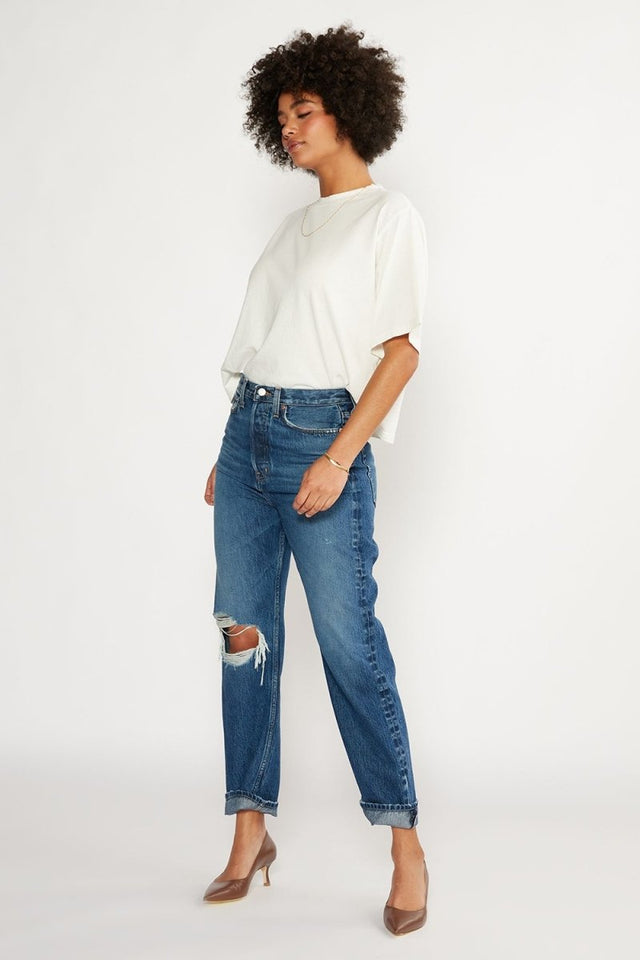 Bryce Pinch Waist Boyfriend in Wildwood - Veneka-Sustainable-Ethical-Bottoms-Etica Denim Drop Ship