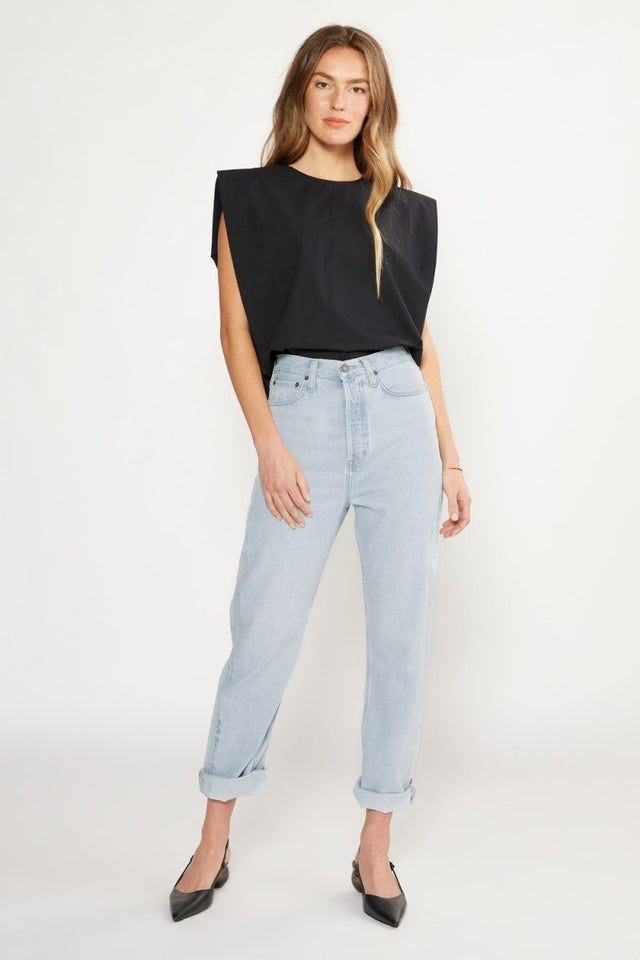 Bryce Pinched Waist Boyfriend in Silverwood Lake - Veneka-Sustainable-Ethical-Bottoms-Etica Denim Drop Ship