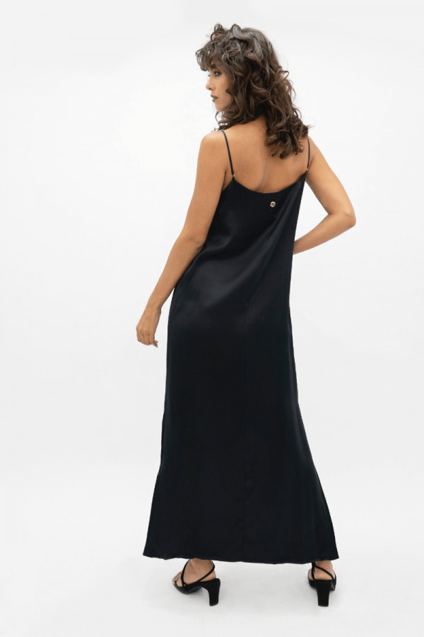 Calabar CBQ Slip Dress in Black - Veneka-Sustainable-Ethical-Dresses-1 People Drop Ship
