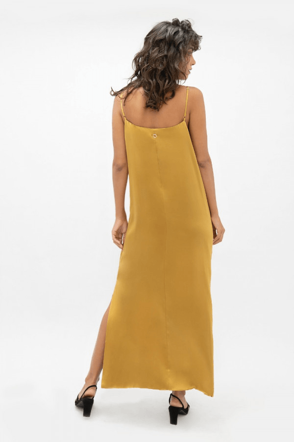 Calabar CBQ Slip Dress in Mimosa - Veneka-Sustainable-Ethical-Dresses-1 People Drop Ship