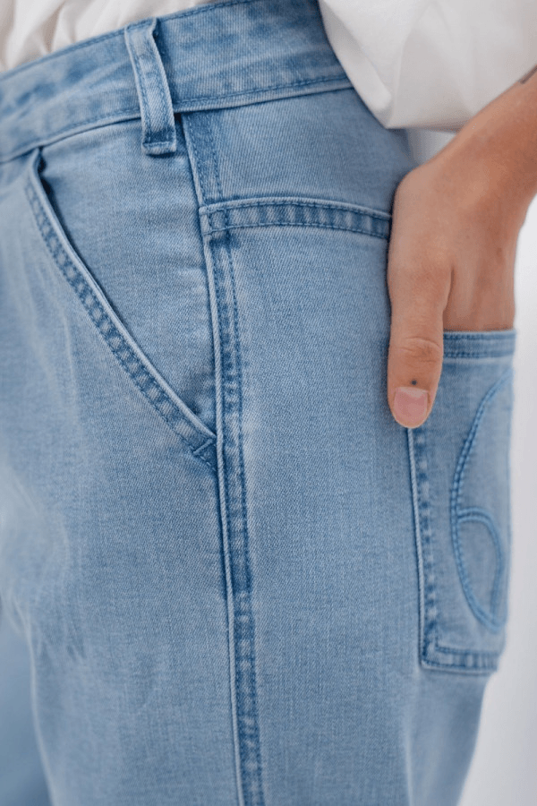California LAX Barrel Jeans in Sky - Veneka-Sustainable-Ethical-Bottoms-1 People Drop Ship
