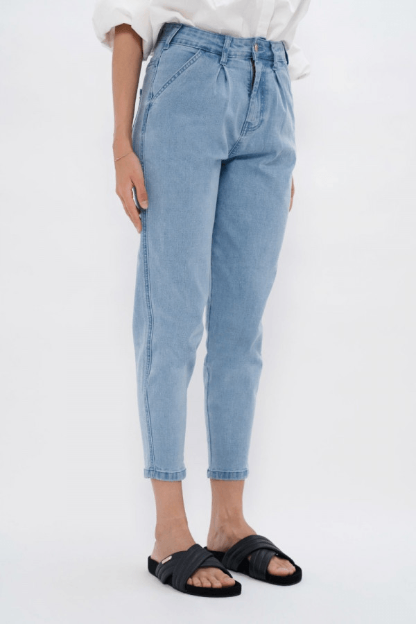 California LAX Barrel Jeans in Sky - Veneka-Sustainable-Ethical-Bottoms-1 People Drop Ship