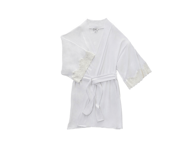Calla Modal Kimono with Lace in White - Veneka-Sustainable-Ethical-Jackets-Everviolet Drop Ship