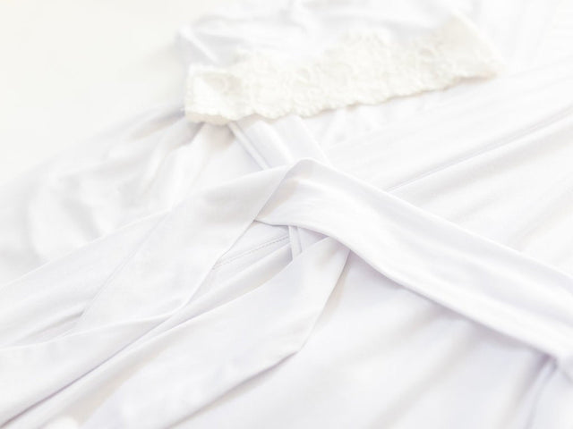 Calla Modal Kimono with Lace in White - Veneka-Sustainable-Ethical-Jackets-Everviolet Drop Ship