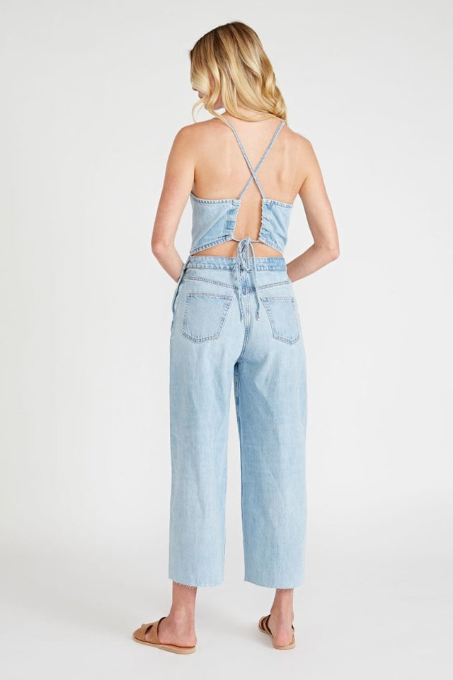 Cami Halter Jumpsuit in Quartz Creek - Veneka-Sustainable-Ethical-Dresses-Etica Denim Drop Ship