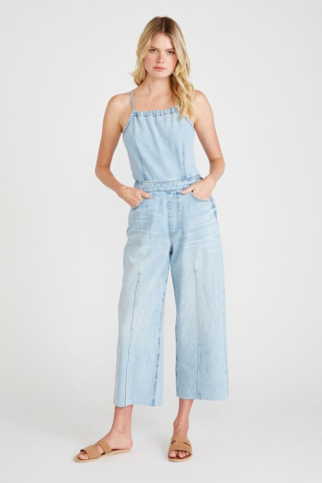 Cami Halter Jumpsuit in Quartz Creek - Veneka-Sustainable-Ethical-Dresses-Etica Denim Drop Ship