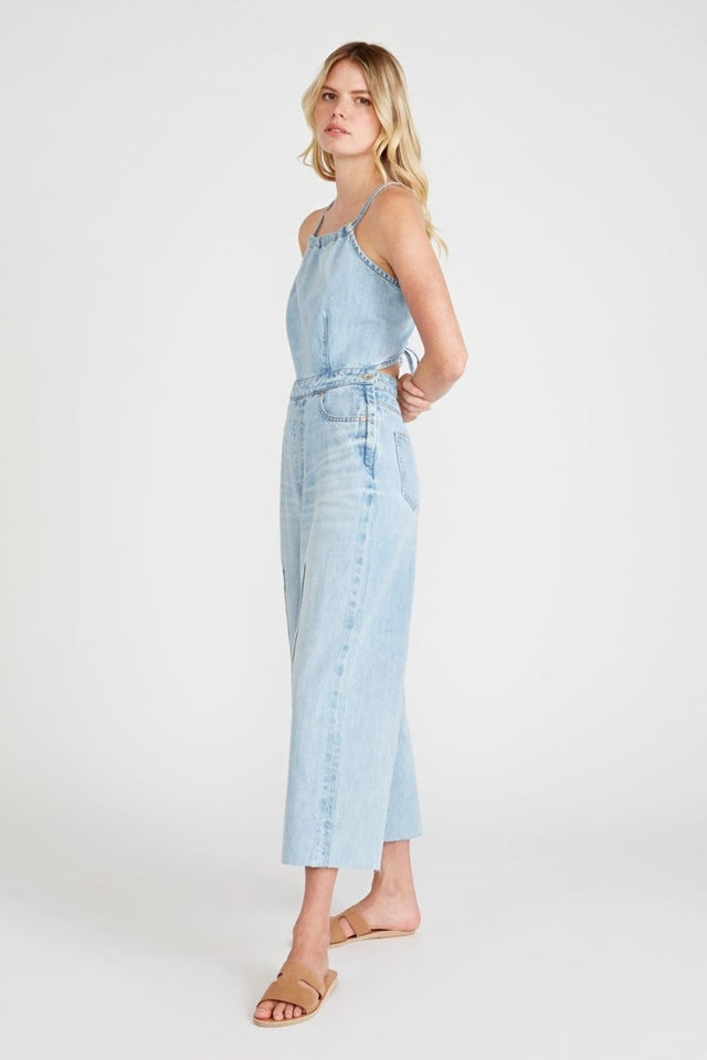 Cami Halter Jumpsuit in Quartz Creek - Veneka-Sustainable-Ethical-Dresses-Etica Denim Drop Ship