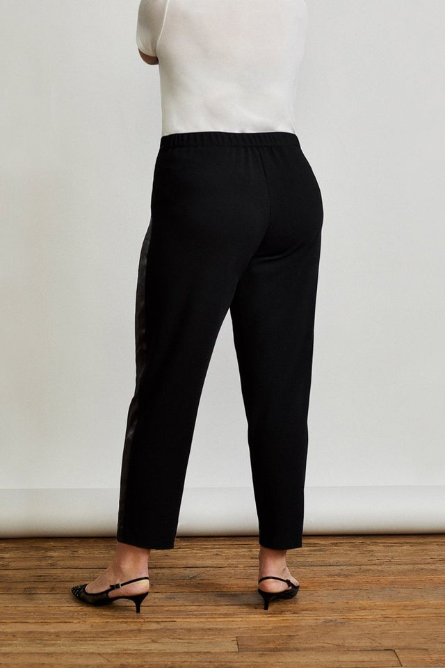 Capitale Tux Trouser in Black Tie - Veneka-Sustainable-Ethical-Bottoms-Hours Drop Ship