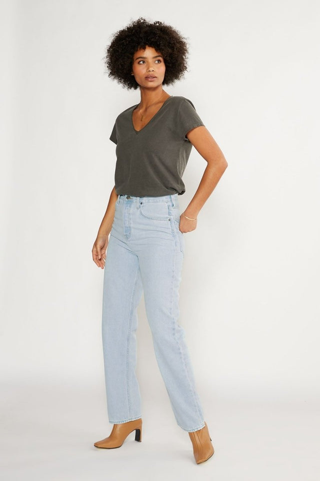 Carine True Straight in Silverwood Lake - Veneka-Sustainable-Ethical-Bottoms-Etica Denim Drop Ship
