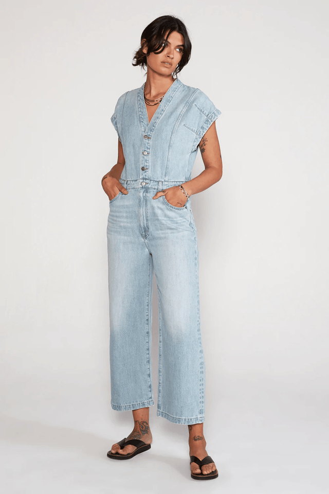 Celestine Jumpsuit in Desert Creek - Veneka-Sustainable-Ethical-Dresses-Etica Denim Drop Ship