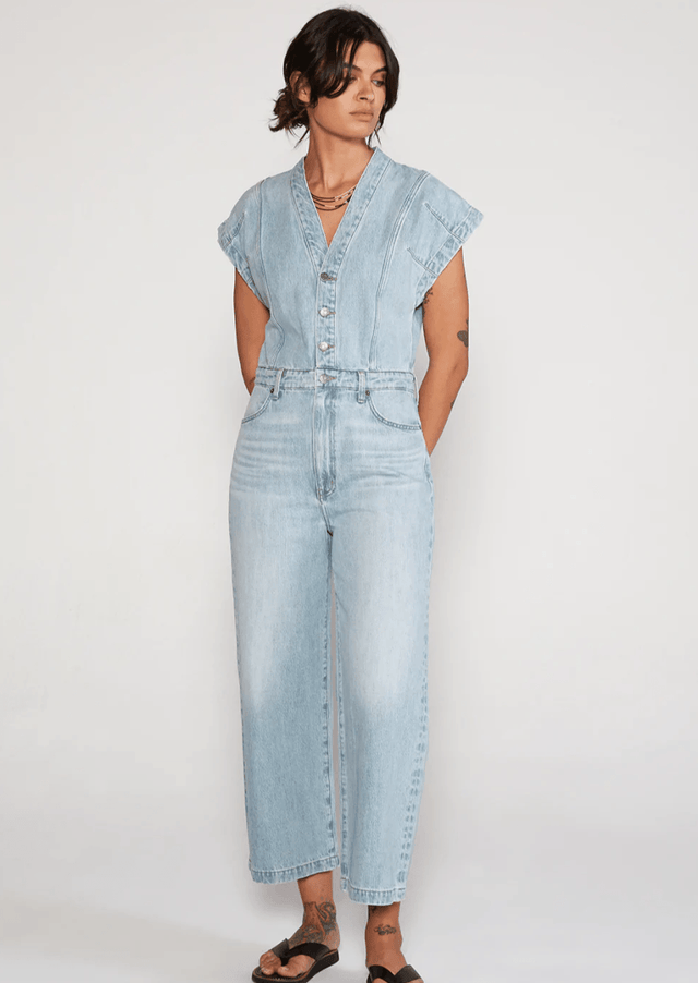 Celestine Jumpsuit in Desert Creek - Veneka-Sustainable-Ethical-Dresses-Etica Denim Drop Ship