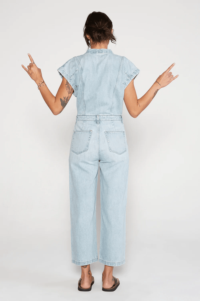 Celestine Jumpsuit in Desert Creek - Veneka-Sustainable-Ethical-Dresses-Etica Denim Drop Ship