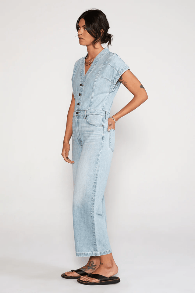Celestine Jumpsuit in Desert Creek - Veneka-Sustainable-Ethical-Dresses-Etica Denim Drop Ship