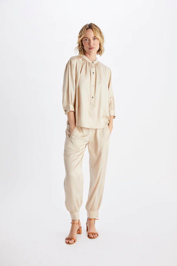 Celia Blouse in Champagne - Veneka-Sustainable-Ethical-Tops-Neu Nomads Drop Ship