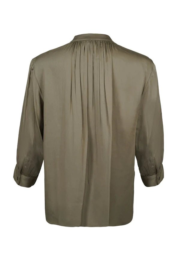 Celia Blouse in Khaki - Veneka-Sustainable-Ethical-Tops-Neu Nomads Drop Ship