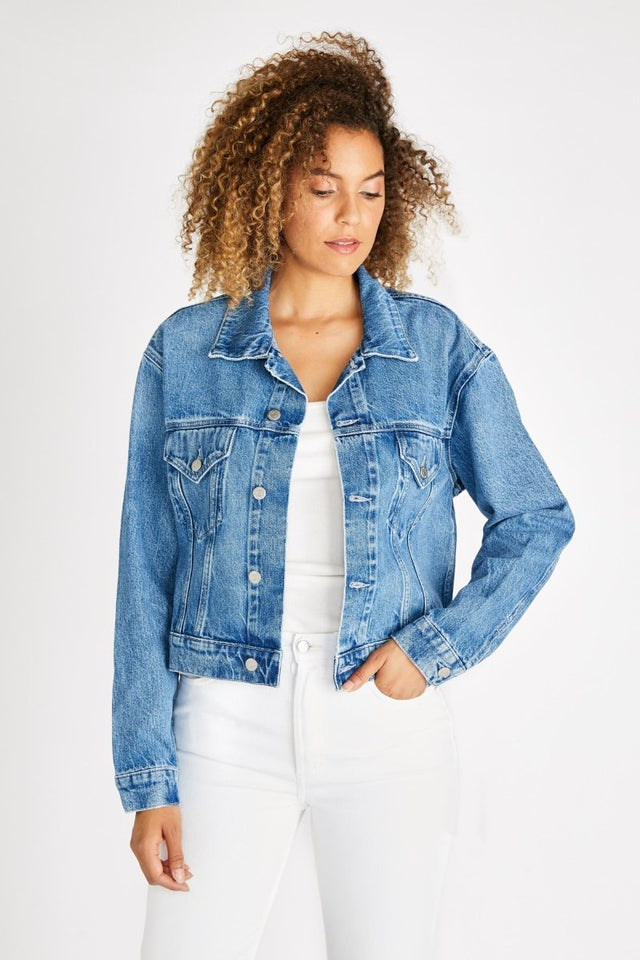 Chelsey Trucker Jacket in San Felipe - Veneka-Sustainable-Ethical-Jackets-Etica Denim Drop Ship
