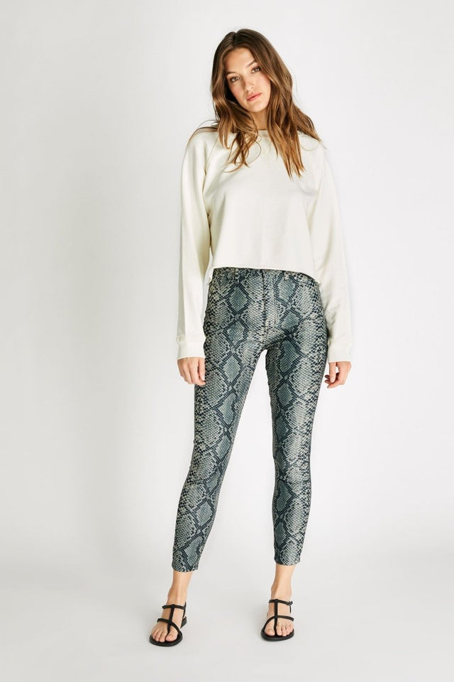 Cindy High Rise Skinny in Olive Snake - Veneka-Sustainable-Ethical-Bottoms-Etica Denim Drop Ship