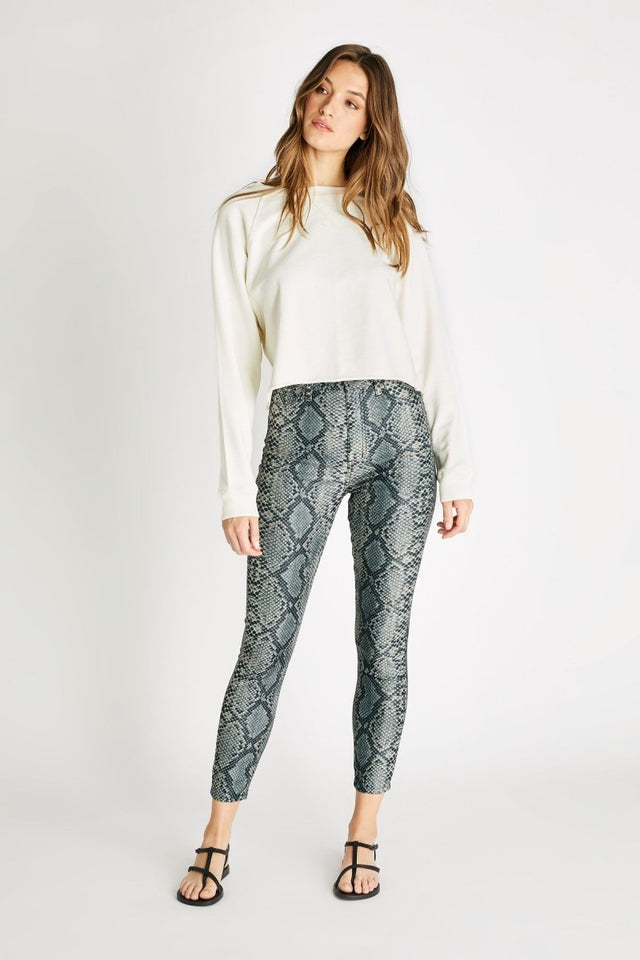 Cindy High Rise Skinny in Olive Snake - Veneka-Sustainable-Ethical-Bottoms-Etica Denim Drop Ship