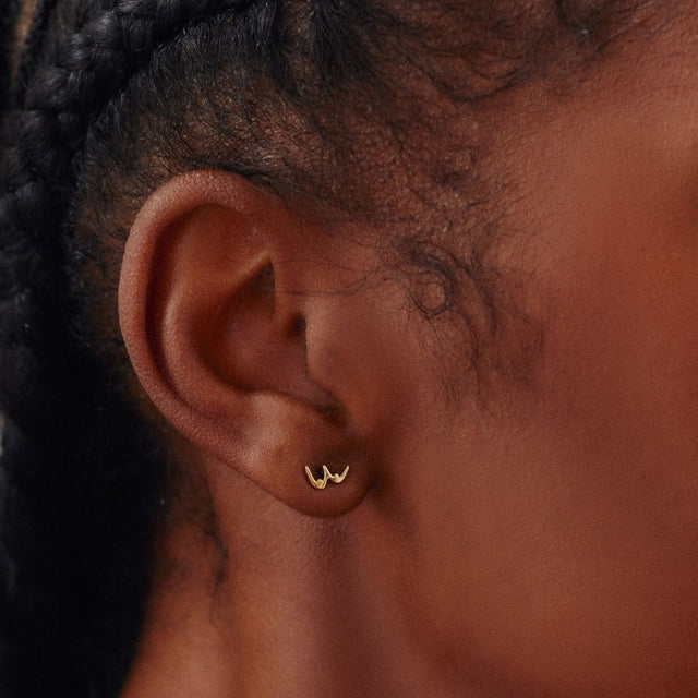 Colette Recycled Single Earring in Sterling Silver - Veneka-Sustainable-Ethical-Jewelry-Nunchi Drop Ship