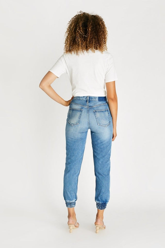 Cora Denim Jogger in Cottonwood Creek - Veneka-Sustainable-Ethical-Bottoms-Etica Denim Drop Ship